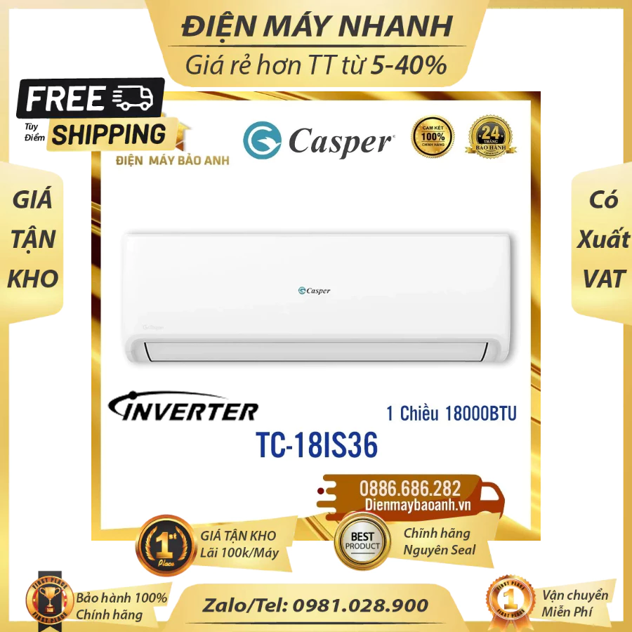 Điều hòa Casper 18000BTU TC-18IS36