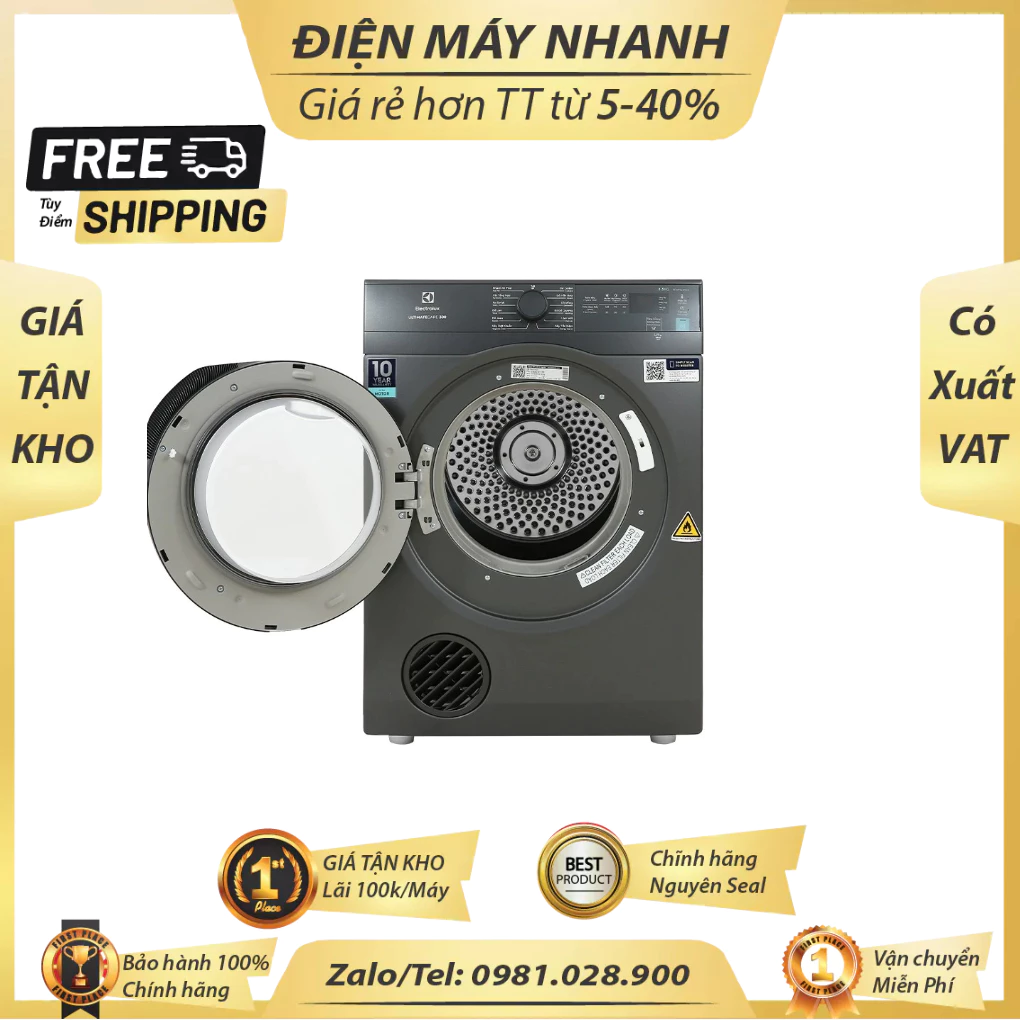 EDV854N3SB - Máy sấy thông hơi Electrolux 8.5 kg EDV854N3SB - GIAO TOÀN QUỐC