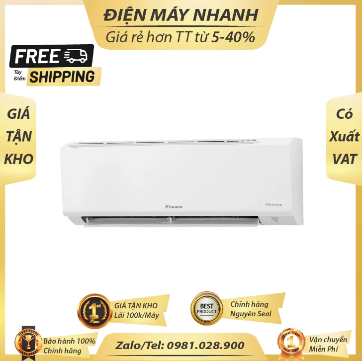 May lanh Daikin FTKB25YVMV Inverter 2024 1 HP chinh hang