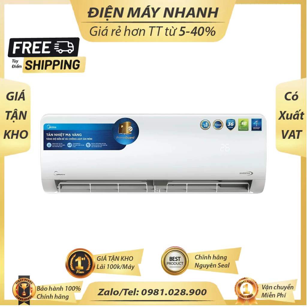May lanh Midea MSAGII 10CRDN8 Inverter 1 HP chinh hang