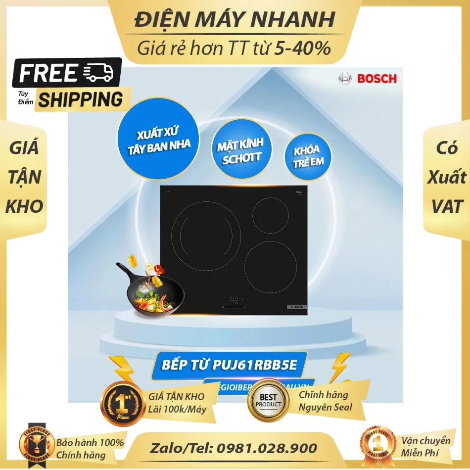 Bep Tu Bosch PUJ61RBB5E Sieu Pham Bep Cho Can Bep Hien Dai