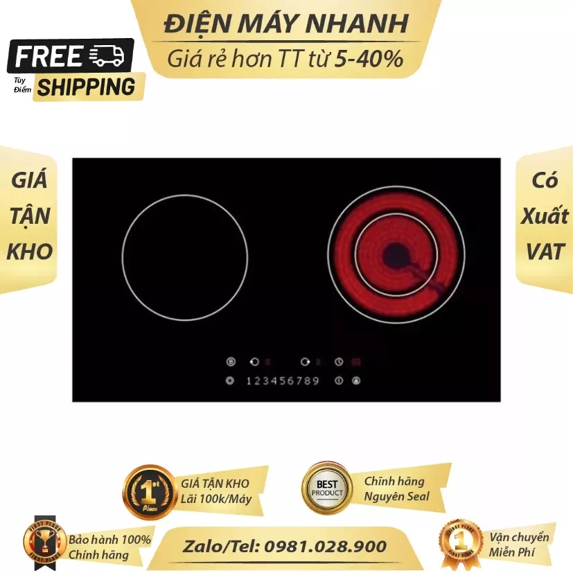 Bep doi dien tu hong ngoai Ferroli IC4200BN 2200W Hang chinhn hang Moi 100