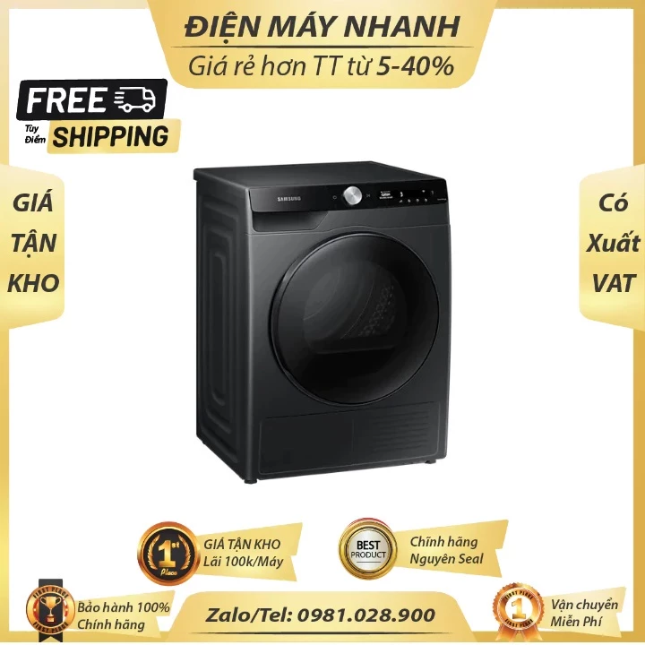 DV90T7240BB SV MIEN PHI LAP DAT May say bom nhiet Samsung Inverter 9 Kg DV90T7240BB SV Moi 100