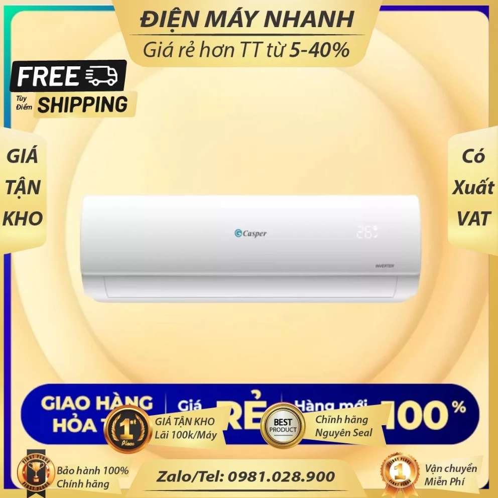 Dieu hoa Casper Inverter 1.5 HP MC 12IS33 Moi 100