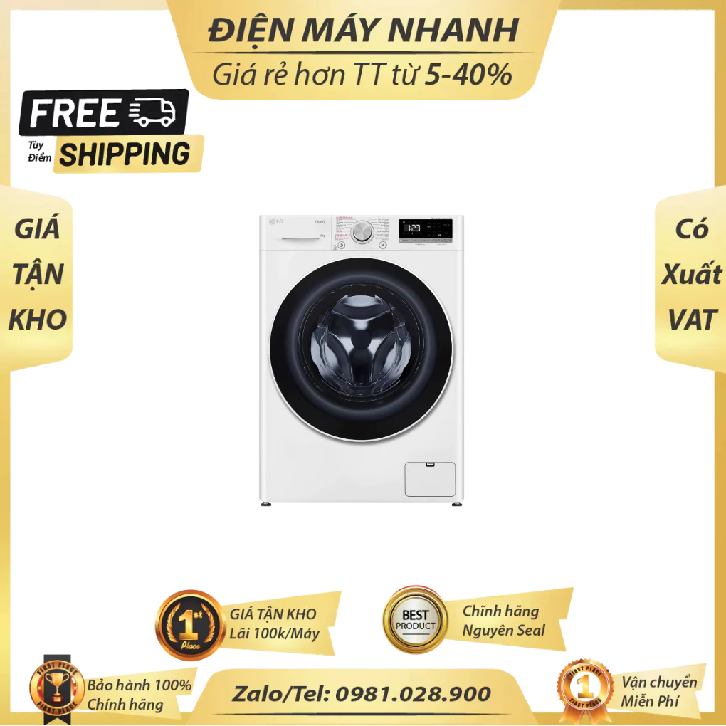 FV1410S4W1 May Giat LG AI DD Inverter 10 kg FV1410S4W1 Mien Phi Cong Lap