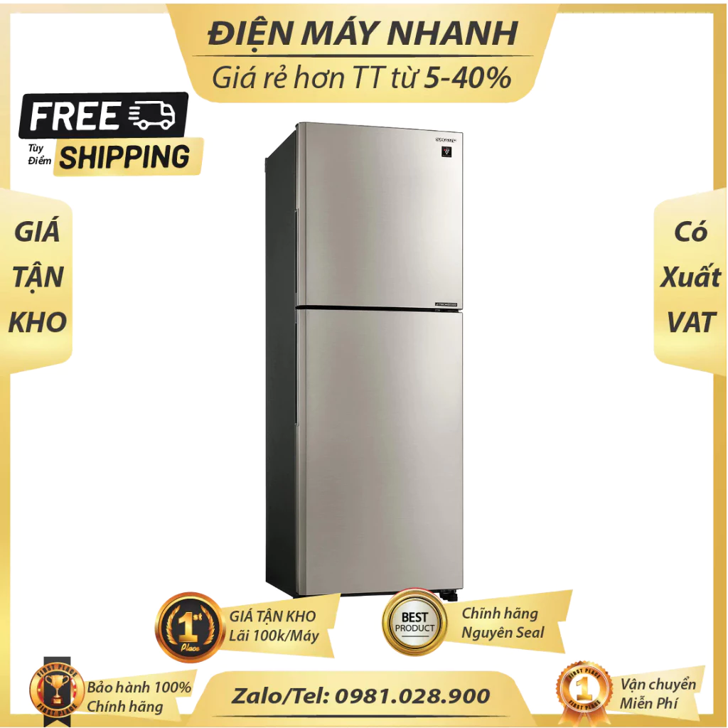 SJ XP382AE SL Tu lanh Sharp Inverter 360 lit SJ XP382AE SL BAO HANH CHINH HANG