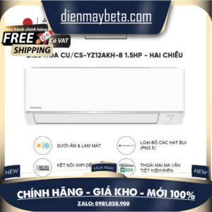 CU/CS-YZ12AKH-8 Điều hòa Panasonic Inverter CU/CS-YZ12AKH-8 - Công suất 1.5HP - Hai chiều