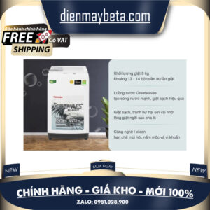 Máy giặt Toshiba 9 kg AW-K1000FV(WW) Mới 100%