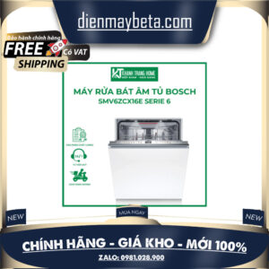 SMV6ZCX16E Máy rửa bát âm tủ BOSCH SMV6ZCX16E Serie 6 sử dụng hạt tự nhiên Zeolite sấy làm sạch hiệu quả
