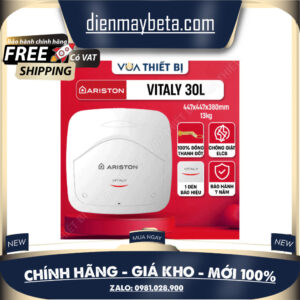 30L | ARISTON VITALY 30 lít vuông - Bình nóng lạnh gián tiếp chống giật 2.5FE 2500W