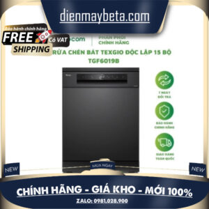 Máy Rửa Chén Bát Texgio Độc Lập 15 Bộ TGF6019B - Hàng Chính Hãng, Bảo Hành 3 Năm DMK
