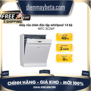 WFC 3C26P Máy rửa chén độc lập whirlpool 14 bộ WFC 3C26P - Hàng sản xuất Châu ÂU
