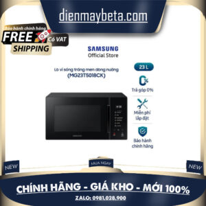 [Mã ELBAU4 giảm 4% đơn 500K] Lò Vi Sóng Samsung Tráng Men Dòng Nướng 23L - Đen (MG23T5018CK) Mới 100%