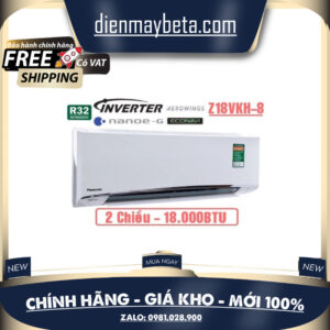 Máy lạnh XZ18ZKH, điều hòa Panasonic, 2 chiều Inverter 2 HP, 18000BTU CS/CU-XZ18ZKH-8 mới 2023
