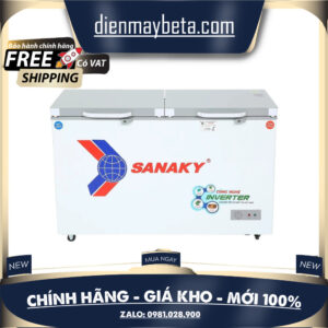 VH-4099W4K - TỦ ĐÔNG MẶT KÍNH CƯỜNG LỰC SANAKY 4099W4K - 1 ĐÔNG 1 MÁT,2 CỬA,280 LÍT