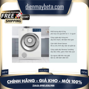 Máy sấy thông hơi Electrolux 7.5 kg EDV754H3WB Mới 100%