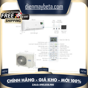 Điều hòa Aqua 1 chiều Inverter 1HP-9.200BTU AQA-KRV10TR
