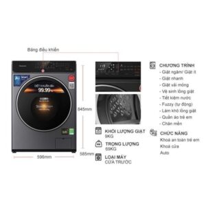 Máy giặt sấy Panasonic Inverter 9 Kg NA-V90FC1LVT model 2022 ( Sấy 2kg) images upload woo2F098a095c8663a44bce471d36f7e2ce19 1