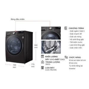Máy giặt sấy LG Inverter 21 kg sấy 12kg F2721HVRB images upload woo2F0e257ec48f37e802577fc38f9d749301 1