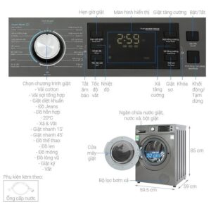 Máy giặt Casper Inverter 10.5 kg WF-105I150BGB DMK images upload woo2F137ca66c6c8132340b947a9d3db87fca