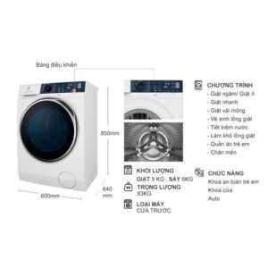 Máy giặt Electrolux Inverter Giặt 9 Kg - Sấy 6 Kg EWW9024P5WB 100% Bảo đảm images upload woo2F2848372186fc3a54d1a5197774489994