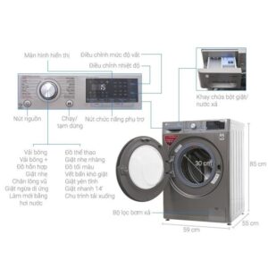 Máy giặt LG lồng ngang 9kg màu xám FC1409S2E Mới 100% images upload woo2F3192385bd661bd545913acbc23cfae24