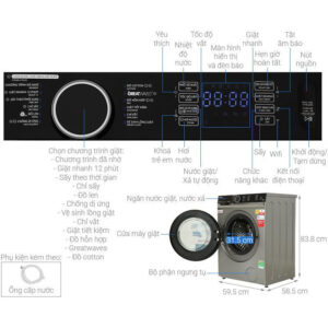 Máy giặt sấy Toshiba Inverter giặt 10.5 kg - sấy 7 kg TWD-BM115GF4V(SK) DMK images upload woo2F329c2f7a0fd74a19c717f36b2f1e3069