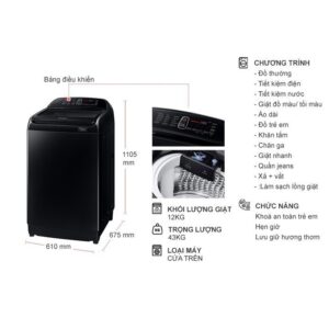 Máy Giặt Samsung Inverter WA12T5360BV/SV 12Kg - Mới 100% Mới 100% images upload woo2F32ee027b26e1c95de54d4479450dc05b