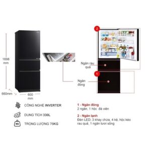 Tủ lạnh Mitsubishi inverter 330 Lít MR-CGX41EN-GBK-V (Màu đen)/ MR-CGX41EN - Mới 100% Mới 100% images upload woo2F3ea6b9d2ccebe096d89c26f00ad48dd7