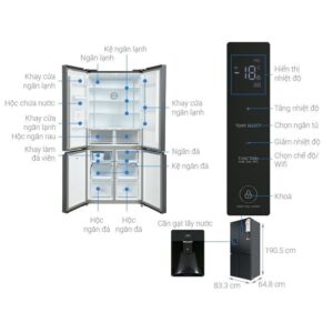 Tủ lạnh Toshiba Inverter 509 lít Multi Door GR-RF605WI-PMV(06)-MG DMK images upload woo2F4074dc7b622dae59bed51f298462a204