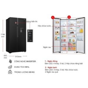 Tủ lạnh side by side Casper RS-575VBW 551L - Mới 100% Mới 100% images upload woo2F509a0e077dae95f2a1ace1528ec026dd