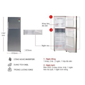 Tủ lạnh Sharp Inverter 315 lít SJ-X346E-DS - Mới 100% Mới 100% images upload woo2F834d3db2869028a25002740d03b2532f
