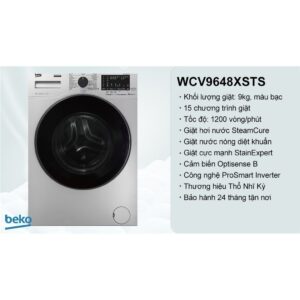 Máy Giặt Beko 9 Kg WCV9648XS | WCV9648XSTS (Xám) | WCV9648XSTW (Trắng) images upload woo2Fa2787f408b7c70896f62c66f06074216