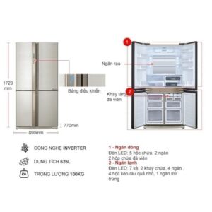 Tủ lạnh Sharp Inverter 556 lít SJ-FX630V-BE Mới 100% images upload woo2Fd0b1952da32ca2bfb8159fe816f38c57