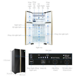 R-FW650PGV8(GBK) - Tủ Lạnh Hitachi Inverter 509 Lít R-FW650PGV8(GBK) images upload woo2Fea89bd5e81205d8a86c979d4093b96fd