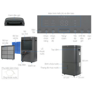 Máy hút ẩm kết hợp lọc không khí Electrolux EDH12TRBD2 - Chính hãng bảo hành 24 tháng - Công suất hút ẩm 24 Lít/Ngày images upload woo2F2dfa849725993d0f38d501cd9ef49f71